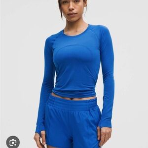 lululemon athletica Swiftly Tech Long-Sleeve 2.0 Waist Length in Blue